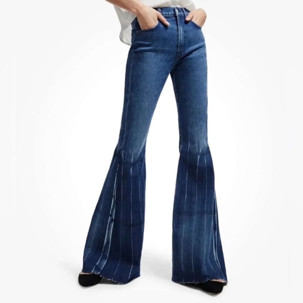 7 For All Mankind Seven High Waist Pleated Mega Flare Jeans size 24